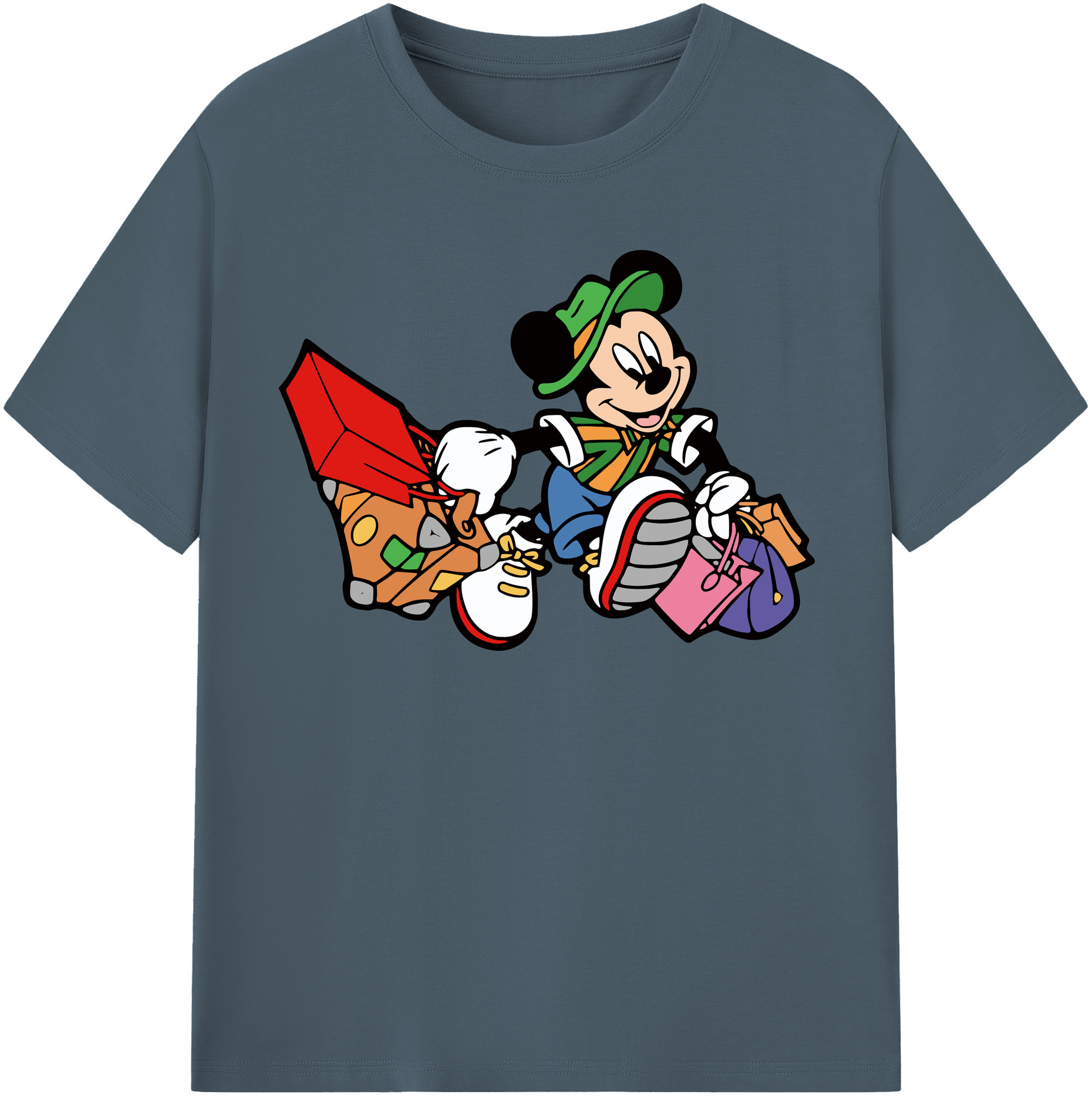 （画像用） ミッキーマウス Mickey Mouse 綿100％半袖Tシャツ（フロントプリント）